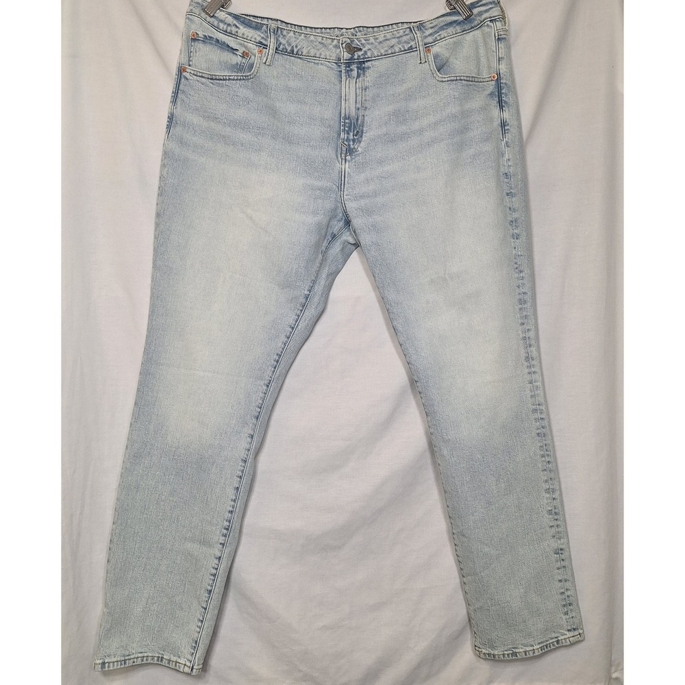 American Eagle 42 x 32 AirFlex Stretch Skinny‎ Leg 90s Dad Worn Light Wash Jeans